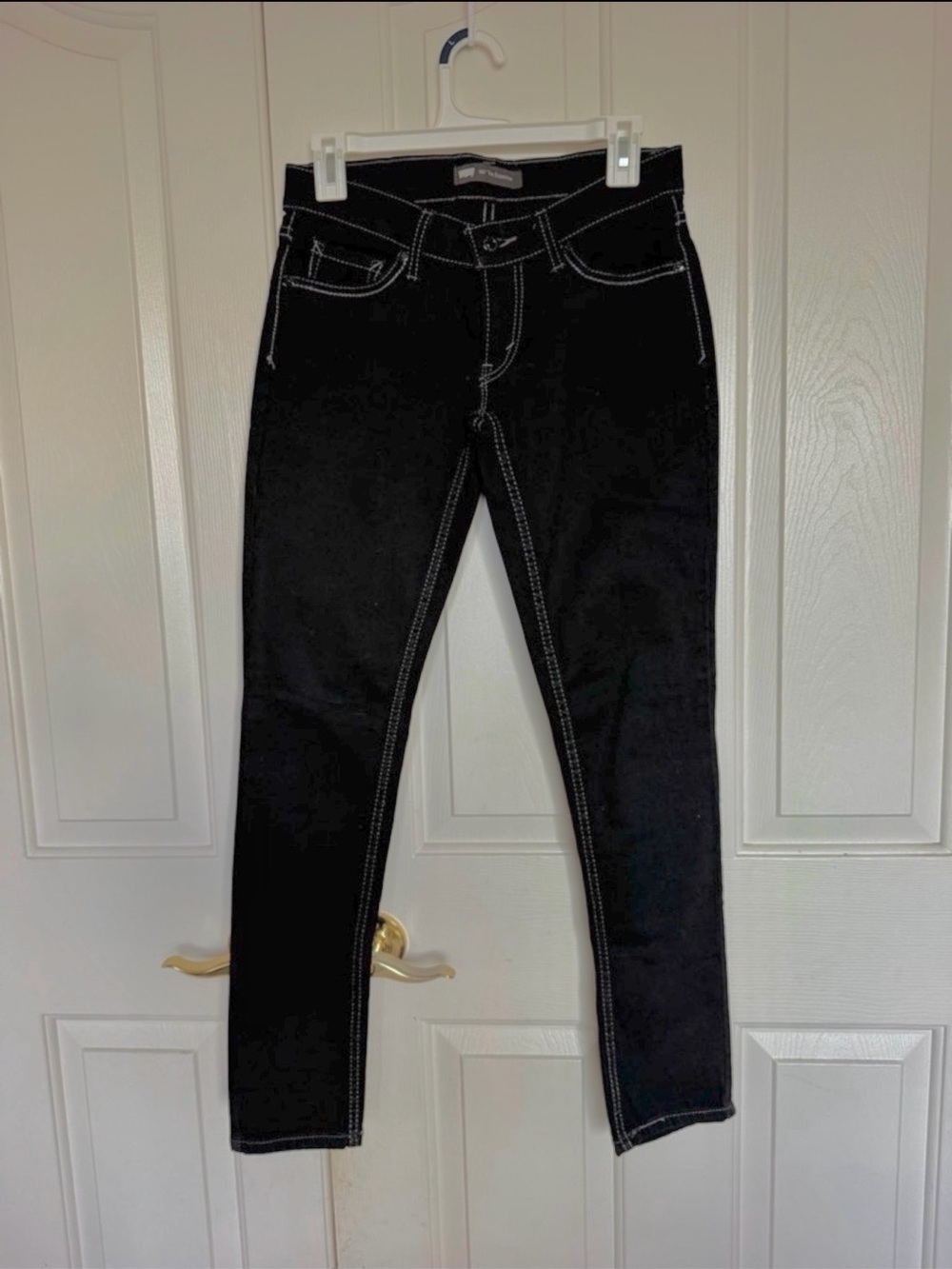 Levi's Black Skinny Jeans with White Stitching